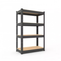 Raft metalic de depozitare Nex Budget 900x600x300 mm, 4 rafturi MDF, antracit