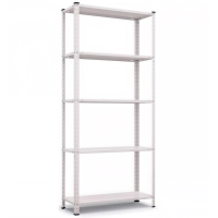 Raft metalic de depozitare cu suruburi Nex REK 1700x750x300 mm, 5 rafturi metal, white
