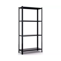 Raft metalic de depozitare cu suruburi Nex REK 1500x750x300 mm, 4 rafturi metal, black