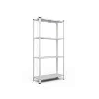 Raft metalic de depozitare cu suruburi Nex REK 1500x750x300 mm, 4 rafturi metal, white