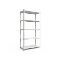 Raft metalic de depozitare cu suruburi Nex Elegant 1840x950x440 mm, 5 rafturi metal, white