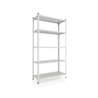 Raft metalic de depozitare cu suruburi Nex Cronos 1800x1000x400 mm, 5 rafturi metal, white