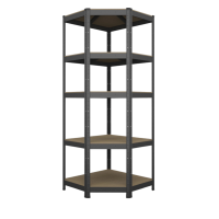 Raft metalic de depozitare Nex Budget 1800x900x400x705 mm, 5 rafturi MDF, colț, Antracit
