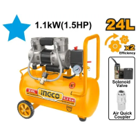 Компрессор без маслянный 24л 1100W INGCO ACS111242 (с низким уровнем шума)