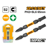 Набор бит PH2+SL6 2шт 65mm INDUSTRIAL INGCO SDBIM72HL665 Набор бит PH2+SL6 2шт 65mm INDUSTRIAL INGCO SDBIM72HL665