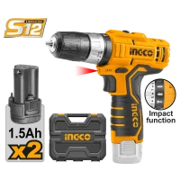 Masina de gaurit-insurubat compatibilă cu acumulator Li-Ion 12V/1.5A INGCO CIDLI1232