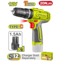 Шуруповерт акумуляторный ударный Li-Ion 12В/1*1.5Ач 20N.m DYLLU DTCDS5681