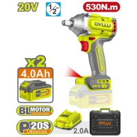 Гайковёрт аккумуляторный ударный Li-Ion 20В/2*4.0Ач 530Nm DYLLU DTCD1B53
