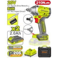 Гайковёрт аккумуляторный ударный 220V/2*2A 210N.m DYLLU DTCD3B21