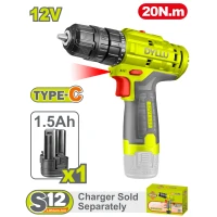 Mașină de găurit-înșurubat cu impact pe acumulator Li-Ion 12V/1*1.5Ah 20N.m DYLLU DTCDS520