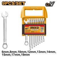 Set chei combinate cu clinchet 9 buc INGCO HKSPA1096