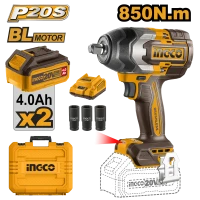 Гайковёрт аккумуляторный ударный Li-Ion 20V/2*4A 850Nm INGCO CIWLI2085