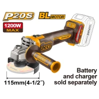 Угловая шлифмашина без аккумулятора BLmotor 115 мм 1200W INDUSTRIAL INGCO CAGLI221153 Угловая шлифмашина без аккумулятора BLmotor 115 мм 1200W INDUSTRIAL INGCO CAGLI221153