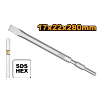 Зубило плоское SDS HEX 17x280x22mm INGCO DBC0522801 Зубило плоское SDS HEX 17x280x22mm INGCO DBC0522801