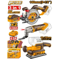 Набор из 3 аккумуляторных инструментов 2x4.0Ah INDUSTRIAL INGCO COSLI250781
