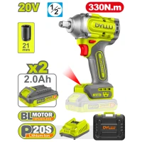 Гайковёрт аккумуляторный ударный Li-Ion 20В/2*2.0Ач 330Nm DYLLU DTCD1B33