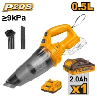 Аккумуляторный пылесос 1×2.0Ач 20В 0.5 л INGCO CVLI20126
