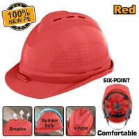 Cască de protecție rosie INGCO HSH804 Cască de protecție rosie INGCO HSH804
