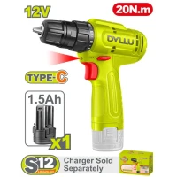 Шуруповерт акумуляторный Li-Ion 12В/1*1.5Ач 20N.m DYLLU DTCDS518