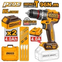Aккумуляторный ударный шуруповёрт 2*4.0Ah 96N.m INGCO CIDLI20968