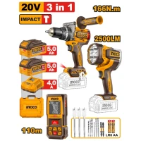 Набор из 3 инструментов на аккумуляторе 20V/2x5.0Ah INGCO HLDD260528