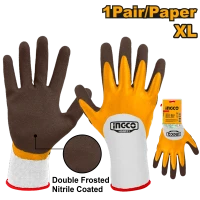 Перчатки покрытые нитрилом XL INGCO HGNF01