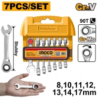 Set chei combinate cu clinchet 7 buc INGCO HKSPAR2074