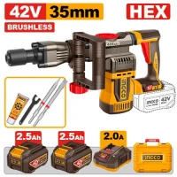 Ciocan demolator cu acumulator 42V/2*2.5Ah INDUSTRIAL INGCO CDBLI423582