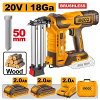 Степлер на аккумуляторе 20В/2*2,0 Ач INDUSTRIAL INGCO CBNLI500857