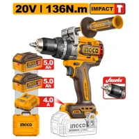 Aккумуляторный ударный шуруповёрт 136 N.m 20V/2*5.0Ahh INGCO CIDLI201368