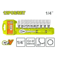 Set antrenor cu clichet 12buc. 1/4″ DYLLU DTST4212 Set antrenor cu clichet 12buc. 1/4″ DYLLU DTST4212