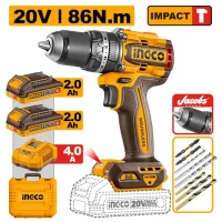 Aккумуляторный ударный шуруповёрт 20V/2*2.0Ah 86N.m INGCO CIDLI208688
