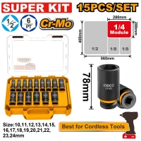 Набор 15 ударных головок INGCO HKISSD12156L