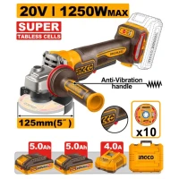 Болгарка аккумуляторная 125mm 1250W INDUSTRIAL INGCO CAGLI235172 Болгарка аккумуляторная 125mm 1250W INDUSTRIAL INGCO CAGLI235172