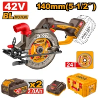 Fierăstrău circular cu acumulator 42V/2*2.0Ah 140 mm CSLI4214012 INGCO