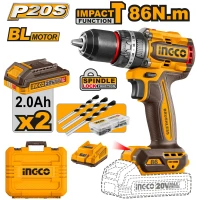 Aккумуляторный ударный шуруповёрт 86N.m 2x2.0Ah INGCO CIDLI208687