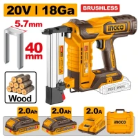 Степлер на аккумуляторе 20V/2*2.0 Ah INGCO CCSNLI600869