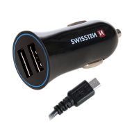 Автомобильное зарядное устройство SWISSTEN 2,4A POWER WITH 2x USB + CABLE MICRO USB Автомобильное зарядное устройство SWISSTEN 2,4A POWER WITH 2x USB + CABLE MICRO USB