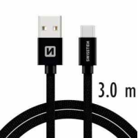 Cablul de date SWISSTEN TEXTILE USB / USB-C 3.0M Negru Cablul de date SWISSTEN TEXTILE USB / USB-C 3.0M Negru