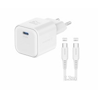 Сетевое зарядное устройство SWISSTEN GaN 1x USB-C 20W PD White + Data кабель USB-C/USB-C 1,2M White Сетевое зарядное устройство SWISSTEN GaN 1x USB-C 20W PD White + Data кабель USB-C/USB-C 1,2M White