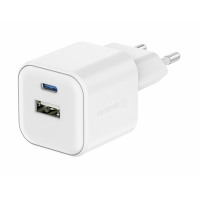 Сетевое зарядное устройство SWISSTEN GaN 1x USB-C 20W PD + 1x USB-A 18W QC Белое Сетевое зарядное устройство SWISSTEN GaN 1x USB-C 20W PD + 1x USB-A 18W QC Белое