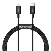 Cablu Type-C - Lightning, PD 20W, 1m, Baseus Superior Black CATLYS-A01 Cablu Type-C - Lightning, PD 20W, 1m, Baseus Superior Black CATLYS-A01