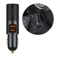 Încărcător auto USB - Baseus Share Together, 2xUSB (U + U + Lighter), 120W, Gri CCBT-D0G