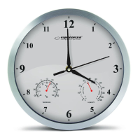 Ceas de perete Esperanza LYON EHC016W ALB, 25 cm, cadru din plastic, Mișcare silențioasă, cârlig pentru instalare ușoară, Măsurători: temperatură și umiditate, P Ceas de perete Esperanza LYON EHC016W ALB, 25 cm, cadru din plastic, Mișcare silențioasă, cârlig pentru instalare ușoară, Măsurători: temperatură și umiditate, P