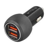 Încărcător auto USB - Tellur FCC8, 2xUSB (QC 3.0 + 6A), 36W, Negru TLL151261