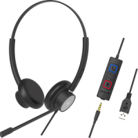Наушники с проводом call center Tellur Voice 420 ,бинауральные ,USB Jack 3.5mm , черные TLL411006 Наушники с проводом call center Tellur Voice 420 ,бинауральные ,USB Jack 3.5mm , черные TLL411006