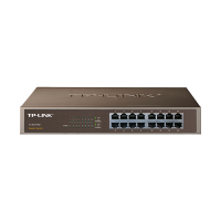 TP-LINK TL-SG1016D Comutator Gigabit pentru birou/rack cu 16 porturi, 16 10/100/1000M RJ45 porturi, carcasă de oțel montabilă în rack de 13 inci