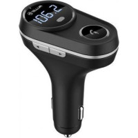 Автомобильный FM-трансмиттер, FMT-B5, Bluetooth, дисплей, MicroSD, USB QuickCharge 3.0, 1 x USBmax 2.4A, MP3/WMA, Tellur Черный  TLL622041
