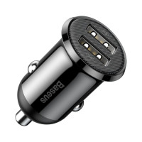 Автомобильное зарядное устройство USB - Baseus Grain Pro, 2xUSB (U + U), 5V/4.8A, Черный CCALLP-01 Автомобильное зарядное устройство USB - Baseus Grain Pro, 2xUSB (U + U), 5V/4.8A, Черный CCALLP-01