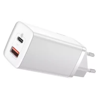 Универсальное зарядное устройство для дома Baseus GaN2 Lite, 2xUSB (U + C), 65W, Белый  CCGAN2L-B02